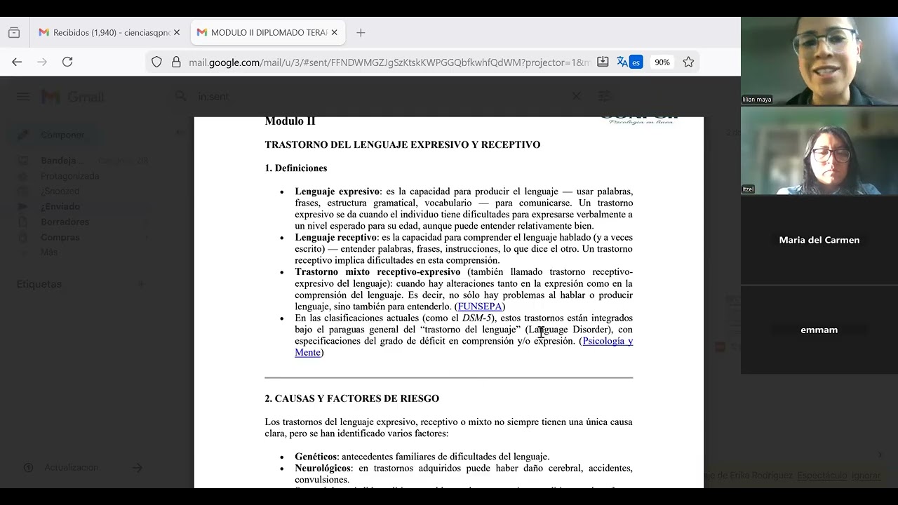 Terapia de Lenguaje Infantil Grupo I Modulo II parte 1