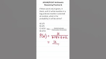 ASVAB/PiCAT Arithmetic Reasoning Practice Test Q:  Probability #acetheasvab with #grammarhero #afqt