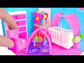 DIY Miniature Nursery Dollhouse Room / Room, Crib, milk Bottle