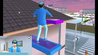 Parkour Rainbow Arena And Water Id Props Parkour in the Sakura School Sim 