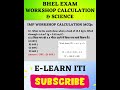 Workshop Calculation &amp; Science MCQs | BHEL Artisan 2025 | ITI MCQ Series (Hindi) | #bhel | #shorts