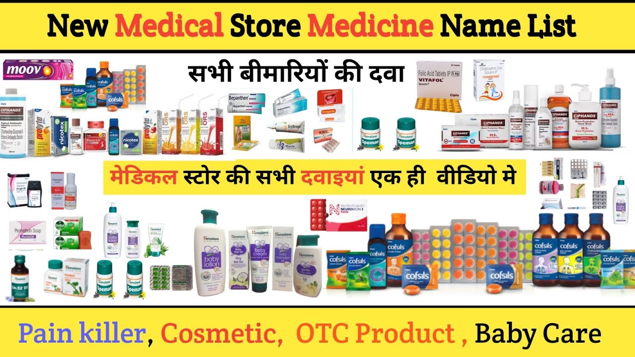 Medicine list for medical store Medicine list for new medical store
