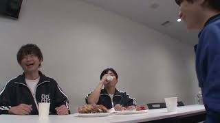 Shimono discusses his health then proceeds to drink a high ball with perfect comedic timing