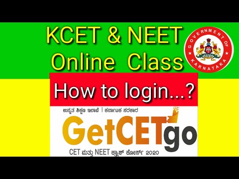 KCET 2020 || Get CET go login user id and Password || KCET & Neet online class || Login details||