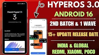 HyperOS 3.0 India &amp; Global 2nd Batch &amp; 1 Wave 15+ Upcoming Update &amp; Release Date, Redmi, Xiaomi,POCO