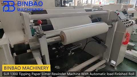 SLR 1300 Model Tipping Paper Slitter Rewinding Machine With Automatic Load Finished Roll