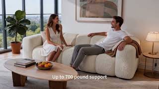 84" Cloud Sofa | Oversized Deep Seat 3-Seater Couch | No Assembly Compressed Sofa