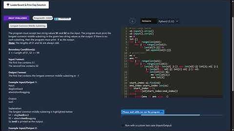 Skillrack Daily Challenge  30/03/25 Longest common middle subsequence
