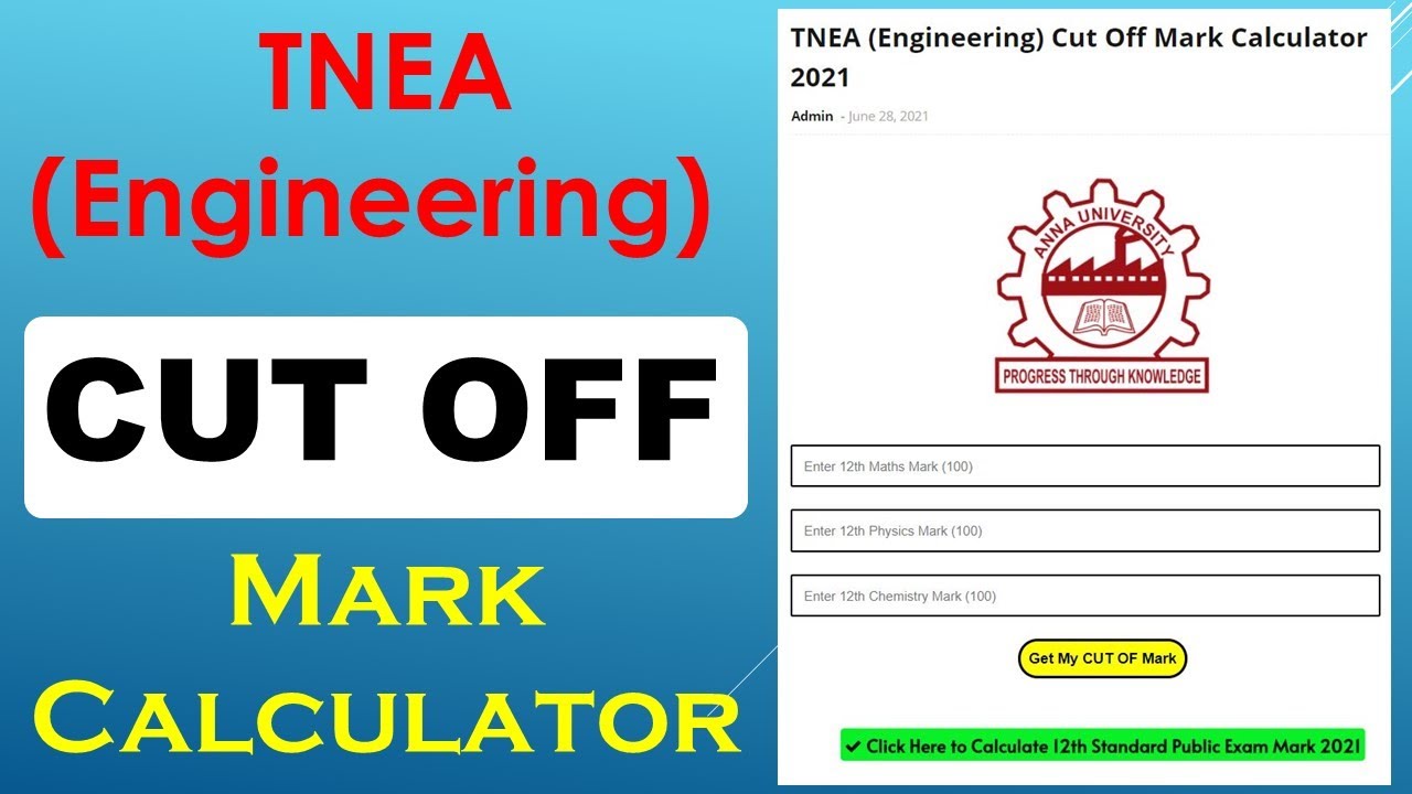 TNEA Engineering Cut Off Mark Calculator How to Calculate
