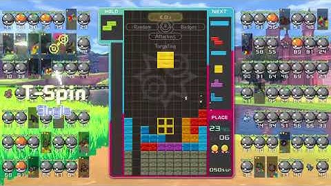 my tetris clear sends 6 & 7 lines finally at the top 30 again in tetris 99 today!!!