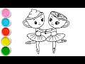 Cute Ballerina Cappuccina Friends Drawing, Painting and Coloring For Kids and Toddlers_ Easy Art