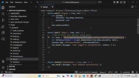 Authenticating user password using Bcrypt