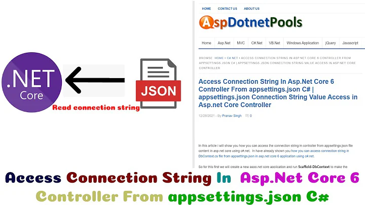 Access Connection String In  Asp.Net Core 6 Controller From appsettings.json C# | appsettings.json