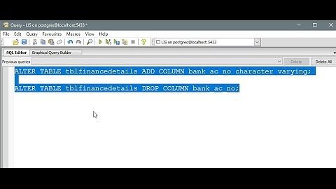 PostgreSQL - Add/Delete columns