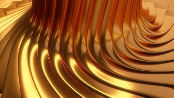 Abstract Shiny Gold Metal Wave Folds Twisting Back and Forth Reflects 4K 60fps Wallpaper Background
