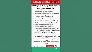 15 Ways to Politely Ask Someone to Repeat Something #shortvideo #vocabulary #englishgrammar #shorts