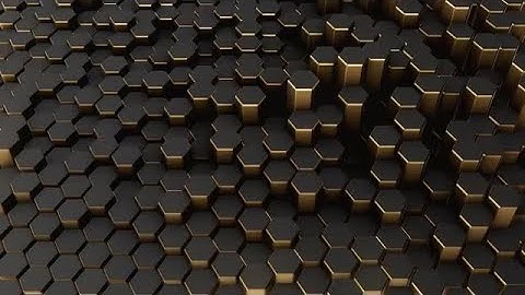 Undulating Black-Gold Hexagon Field Stock Motion Graphics