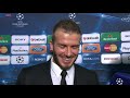 David Beckham after playing his first game against Manchester United