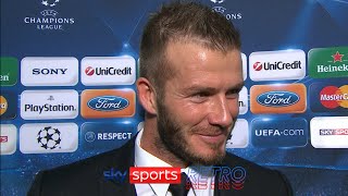 David Beckham after playing his first game against Manchester United