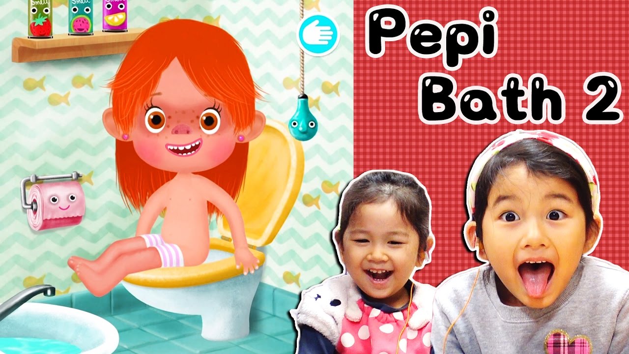 普段遊び 親子ゲーム実況 Pepi Bath2 トイレ 風呂 歯磨き 洗濯 お世話ごっこ遊び まーちゃん 5歳 おーちゃん 3歳 Youtube
