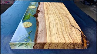 OLIVE CUTTING BOARD Do it yourself and transparent epoxy resin