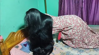 Beautiful Indian Girl Black & Smooth Long Hair Play | Gorgeous Silky Hair Play For Thick Long Hair