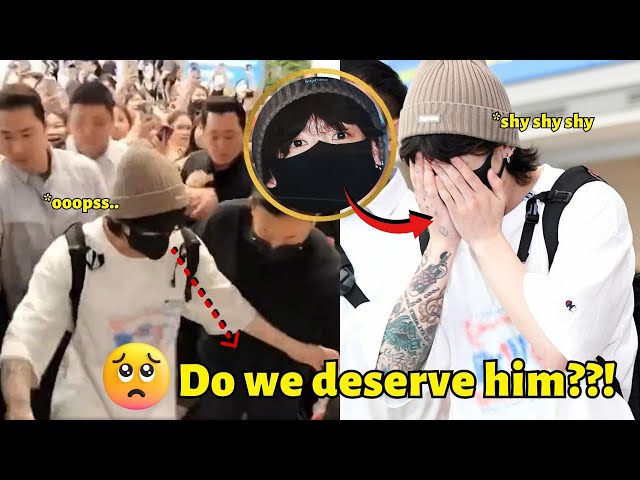 BTS NEWS ! Like an angel this is how Jungkook BTS dealt with the dangerous  crowd at Incheon Airport 