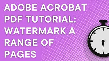Adobe Acrobat Pro Tutorial: How to watermark a PDF over a range of pages (Windows/macOS) (2022)