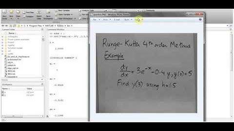 Runge Kutta 4th order MATLAB code