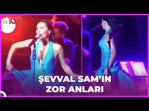 Şevval Sam Yalıkavak konserinde mini elbisesiyle zor anlar yaşadı