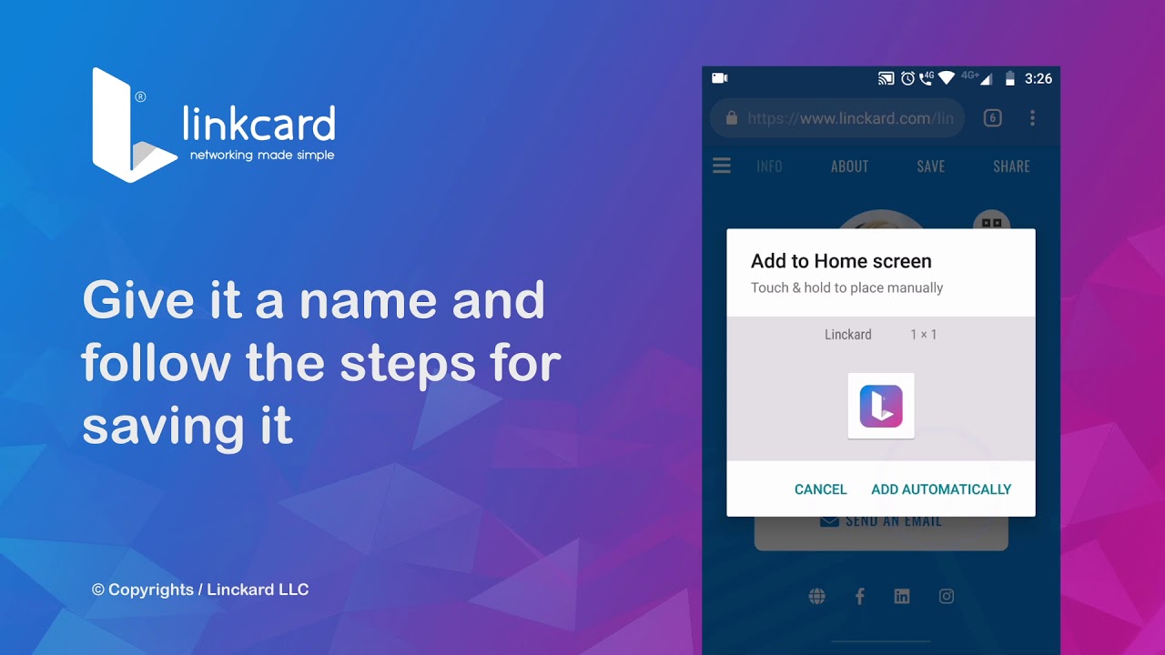 Shortcut to your Linkcards in Android