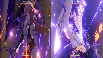 C0 Yae Miko vs C0 Raiden Burst Damage Comparison