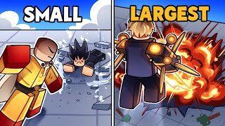 Smallest To Largest ATTACKS in The Strongest Battlegrounds