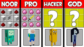Minecraft Battle: ADVENTURE TIME CRAFTING ! NOOB vs PRO vs HACKER vs GOD in Minecraft Animation