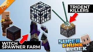 WITCH SPAWNER FARM | Super Chunk Block [7] | Modded Minecraft Bedrock Edition 1.14 SMP