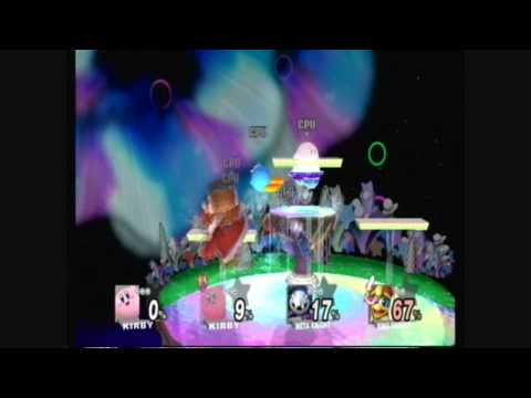 SSBB: Kirby vs Prince Fluff vs Meta Knight vs King...