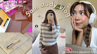 5AM STUDY VLOG ⏰ (studying for exams, realistic student days in my life \& future teacher projects)