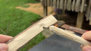 Mini Bow Drill, Tulip Poplar, Twisting A Yucca Bowstring