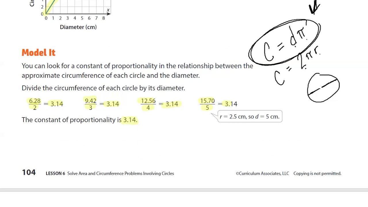 Ready Math Grade 7 Lesson 6.2 Using the Relationship Between a Circle’s ...