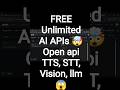 FREE Unlimited AI APIs 🤯 | Open Source TTS, STT, Vision & LLM APIs for Python Developers