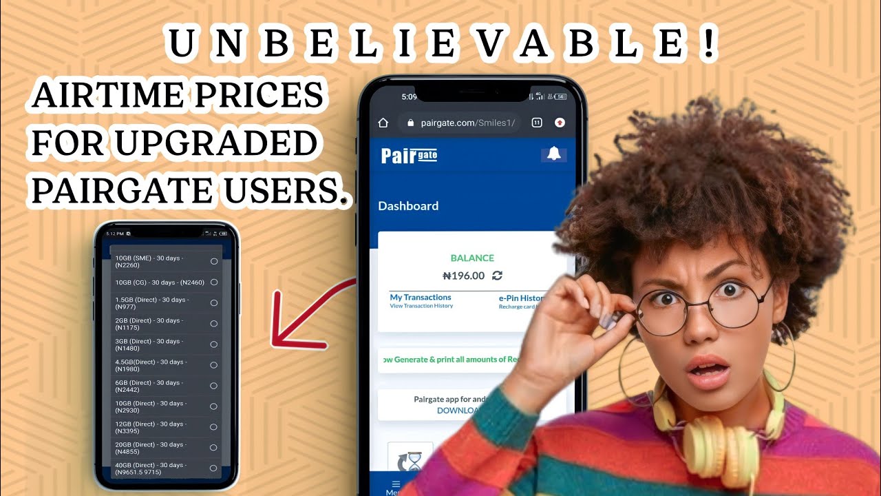 Airtime prices for upgraded pairgate user part2 YouTube