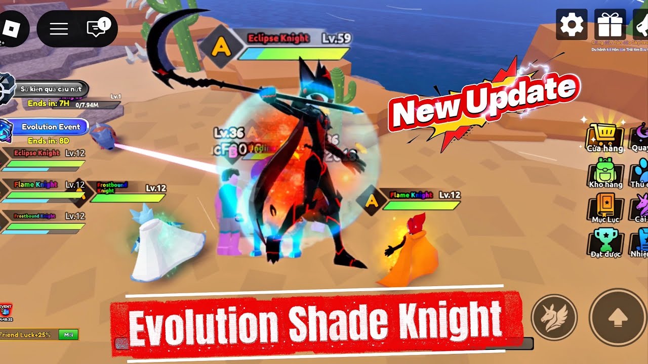Update Catch a Monster: Boss Mới, Sự Kiện Mới, Evolution Shade Knight, Thay Đổi HÌnh Dạng Pet Cũ...