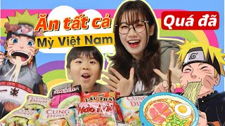 thử thách Ăn hết mỳ gói Việt Nam ở Nhật | nhật ký vlog ngày mưa bão đưa Yuu đi học | Umachan Family
