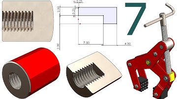 7-Project 49| Manual Clamp  |SolidWorks Tutorial: handle knob