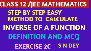 Inverse of a function  class 12 exercise 2C MCQ in bengali