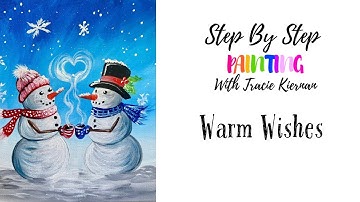 How To Paint "Warm Wishes" - Acrylic Tutorial Snowman Couple