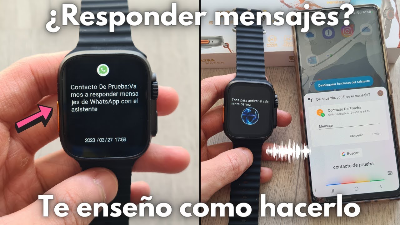 Smartwatch X8 Ultra 👉 ¿Cómo responder mensajes de WhatsApp? Te enseño como  