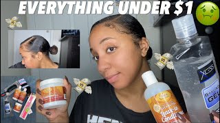 Styling My NATURAL HAIR With Only DOLLAR TREE Products (Only $8!!!)