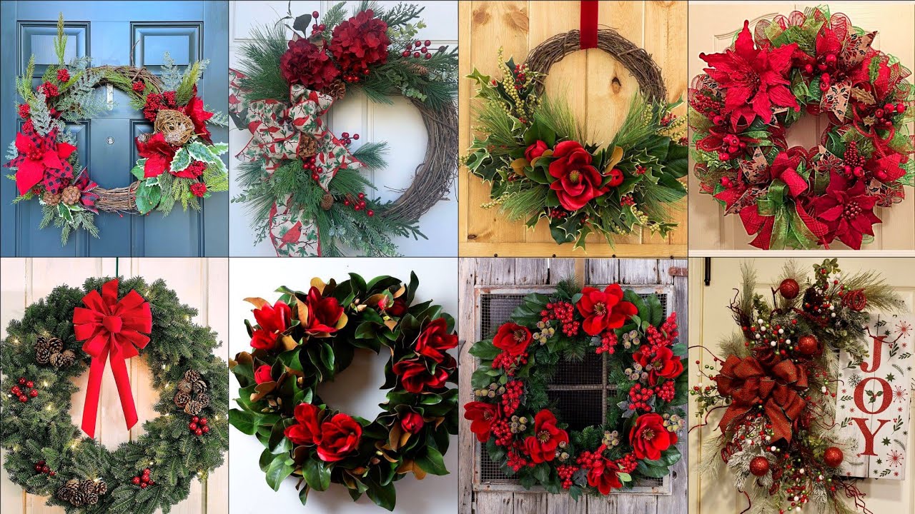 50+New Popular Christmas Wreath's Design/Red&Green wreaths/Christmas