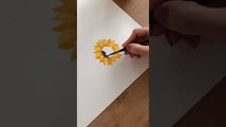 Sunflower painting #art #shorts #gouache